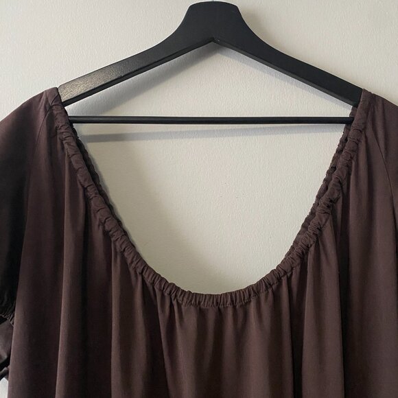Handmade Plus Size Cotton Bamboo Chocolate Brown Dress - Picture 9 of 15